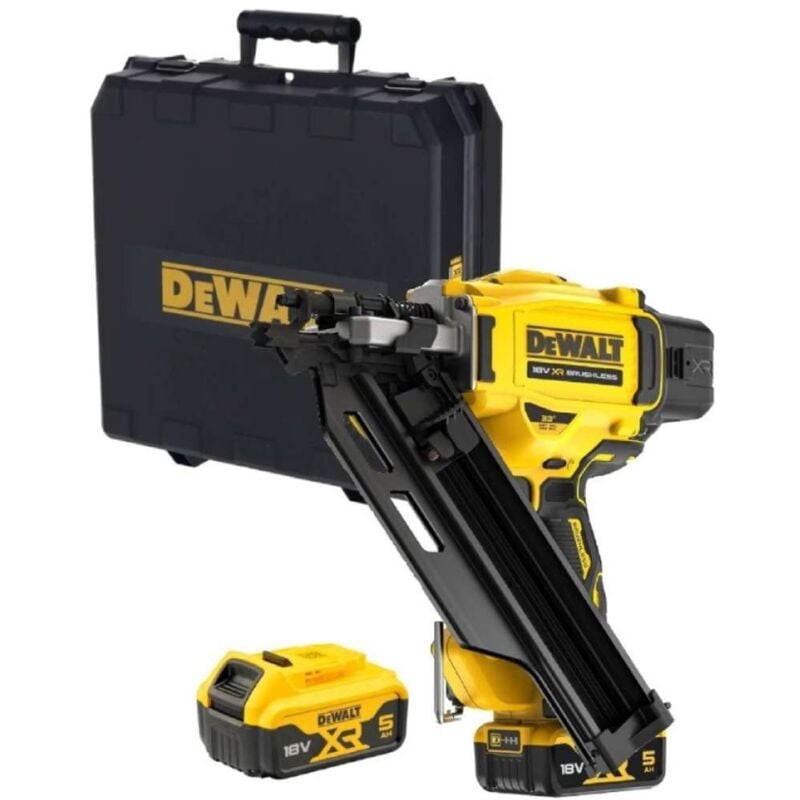 foto del prodotto chiodatrice a batteria dewalt dcn930p2 18v a scatto singolo e in serie, 2x 5,0 ah e caricabatterie