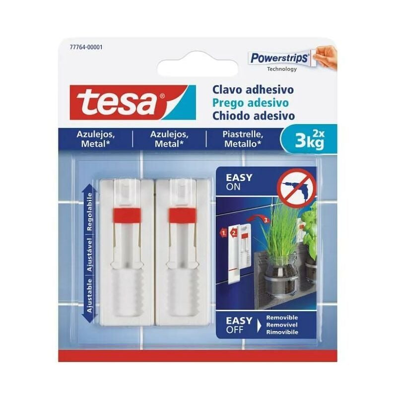 foto del prodotto chiodi adesivi regolabili tesa bianco 2 pz - 77764-00001-00