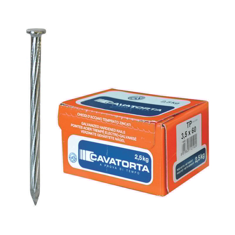 foto del prodotto chiodi antinfortunistici acciaio zincato testa piana mm.3,5x60