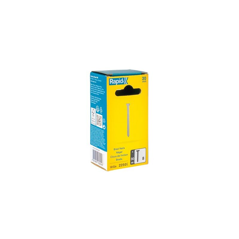 foto del prodotto chiodi brad serie 8 lunghi 30mm in acciaio zincato 18 ga 2250 unit 