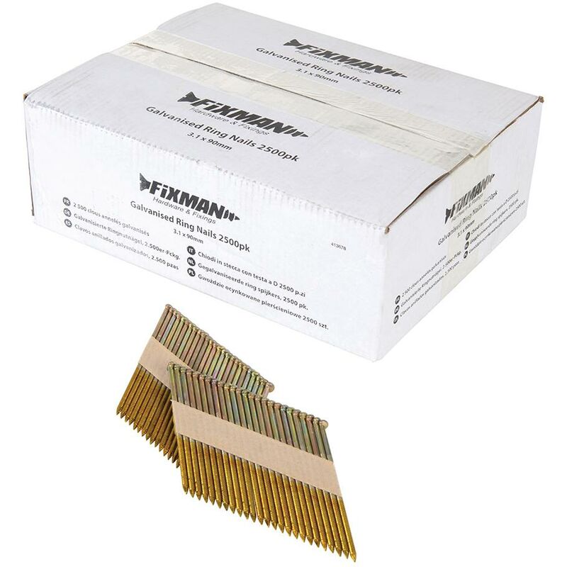 foto del prodotto chiodi in stecca con testa a d 2500 p.zi 3,1 x 90 mm