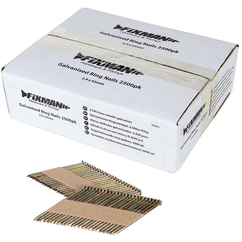 foto del prodotto chiodi viti con testa a d ideali per legno fissaggio fixman 2500 pezzi 2,9 x 65 mm
