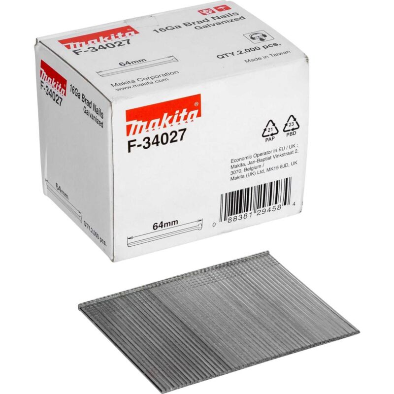 foto del prodotto chiodo a testa ribaltabile 1,6x64mm f 34027 2000 pz. makita