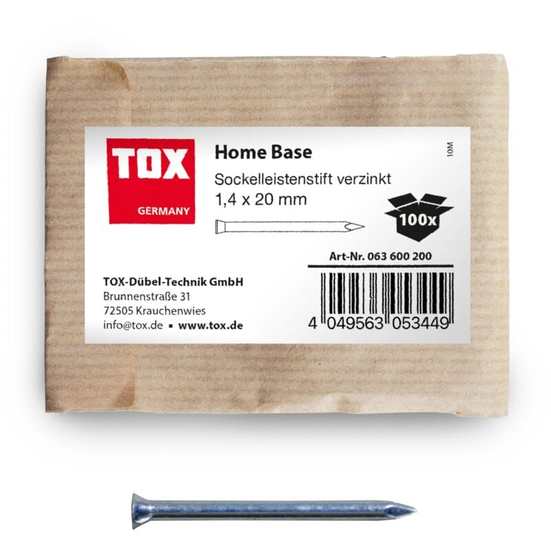 foto del prodotto chiodo per battiscopa home base 1,4x20 mm 100 pz. zincato