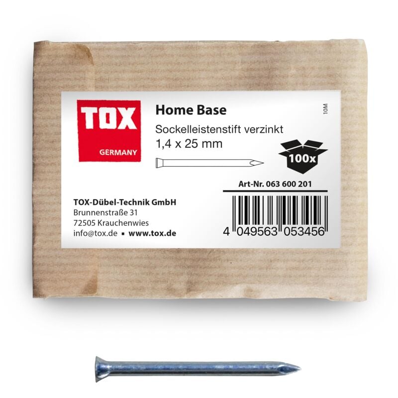 foto del prodotto chiodo per battiscopa home base 1,4x25 mm 100 pz. zincato