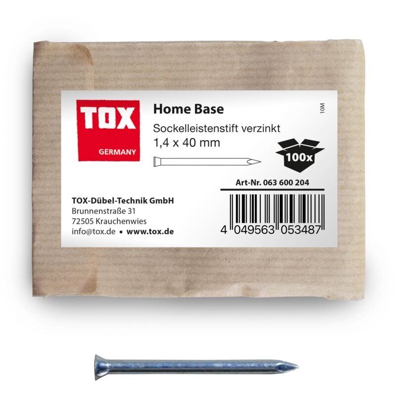 foto del prodotto chiodo per battiscopa home base 1,4x40 mm 100 pz. zincato