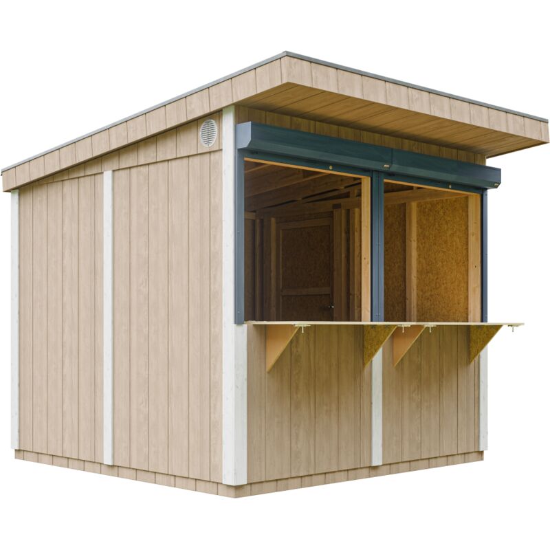 foto del prodotto chiosco esterno premium 5,9m h240x248x305 cm bar da giardino prefabbricato, banco del mercato, chiosco bar mobile costruzione pannello lp
