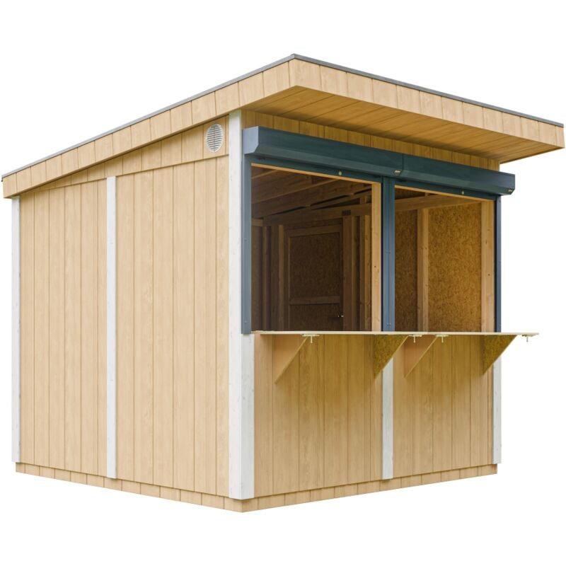 foto del prodotto chiosco esterno premium 5,9m h240x248x305 cm bar da giardino prefabbricato, banco del mercato, chiosco bar mobile costruzione pannello lp
