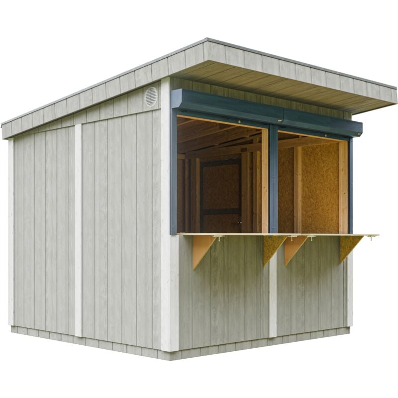 foto del prodotto chiosco esterno premium 5,9m h240x248x305 cm bar da giardino prefabbricato, banco del mercato, chiosco bar mobile costruzione pannello lp