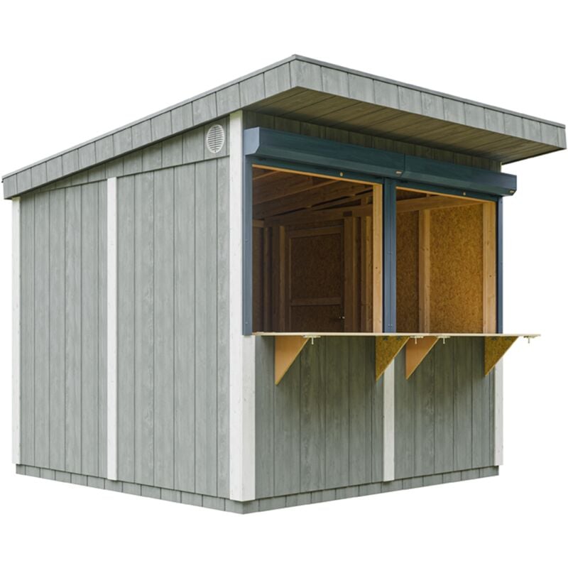 foto del prodotto chiosco esterno premium 5,9m h240x248x305 cm bar da giardino prefabbricato, banco del mercato, chiosco bar mobile costruzione pannello lp