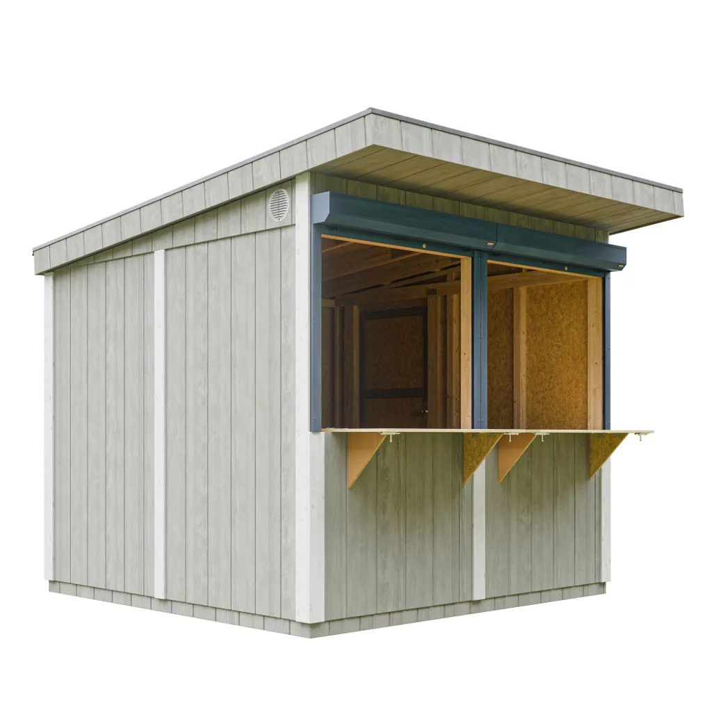 foto del prodotto chiosco esterno premium 5,9m h240x248x305 cm costruzione pannello premium timbela m950 tundra grey