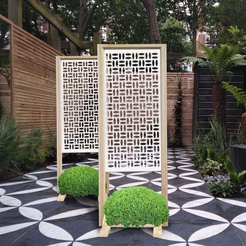 foto del prodotto chips separ paravento modulabile 70x190cm in legno e pvc colore bianco