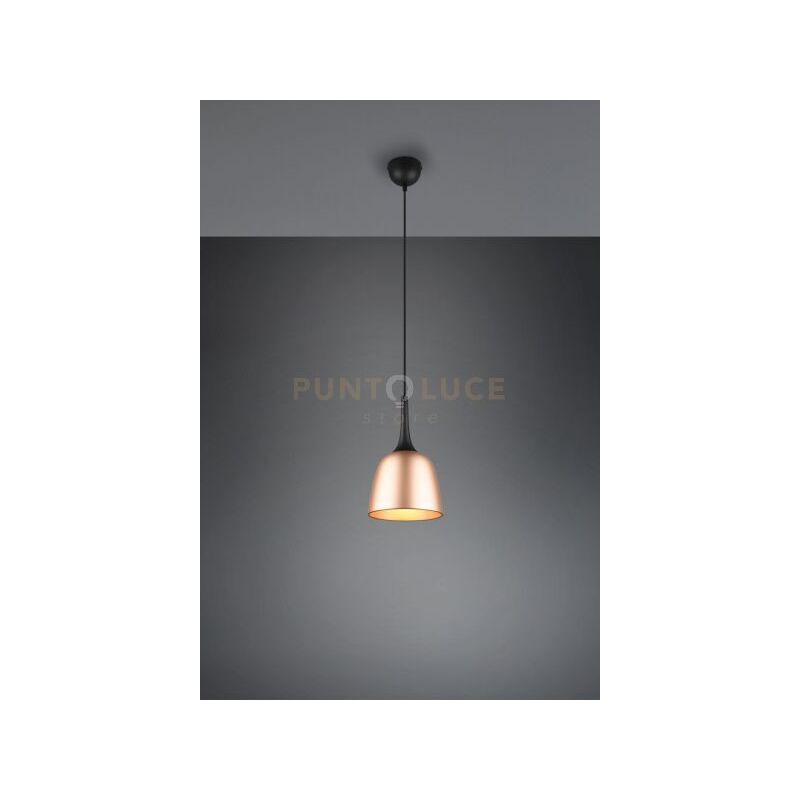 foto del prodotto chiron sospensione metallo nera diffusore ottone satinato d.20cm 1 luce attacco e27