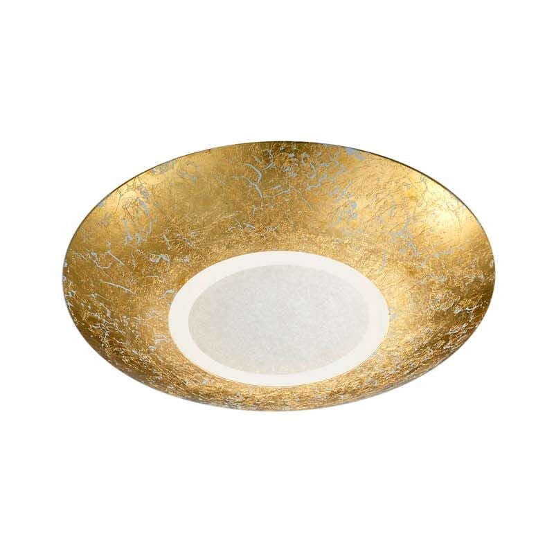 foto del prodotto chiros plafoniera rotonda led diffusore metallo oro d. 32cm