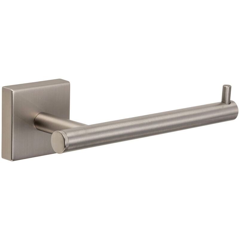 foto del prodotto chiswell flexi fix portarotolo di carta igienica in acciaio inox con finitura in nichel spazzolato, piastra universale a x, senza trapano,