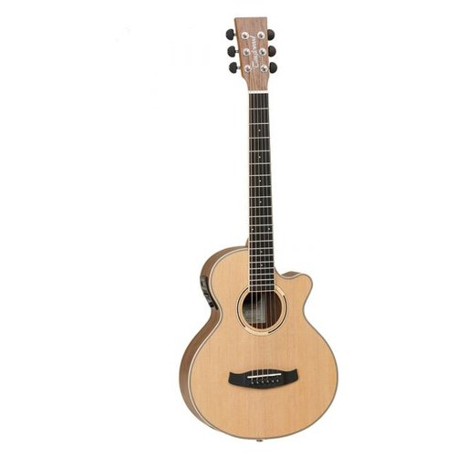 foto del prodotto chitarra acustica discovery travel super folk natural open pore satin dbt tce bw