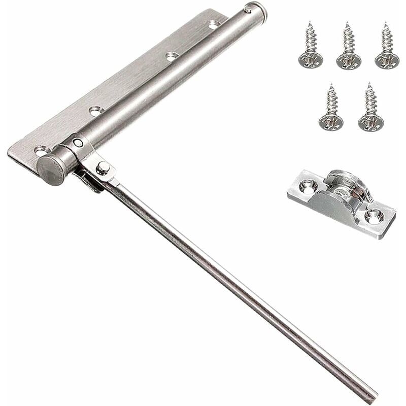 foto del prodotto chiudiporta automatico regolabile in acciaio inox con colonna centrale da 7 mm, per uso domestico, auto assemblante.