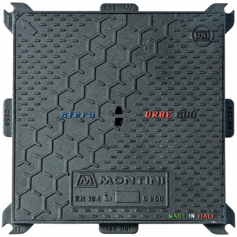 foto del prodotto chiusino botola in ghisa sferoidale c250 a forma quadra 50 x 50 cm 21 kg
