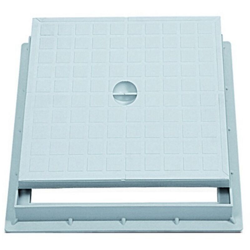 foto del prodotto chiusino carrabile in polipropilene con coperchio completo di telaio -30 x 30 cm