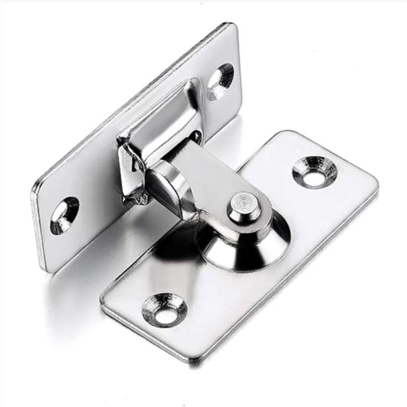 foto del prodotto chiusura a 90 gradi monopezzo per porte scorrevoli, chiusura ad angolo di sicurezza in acciaio inossidabile, nichel satinato