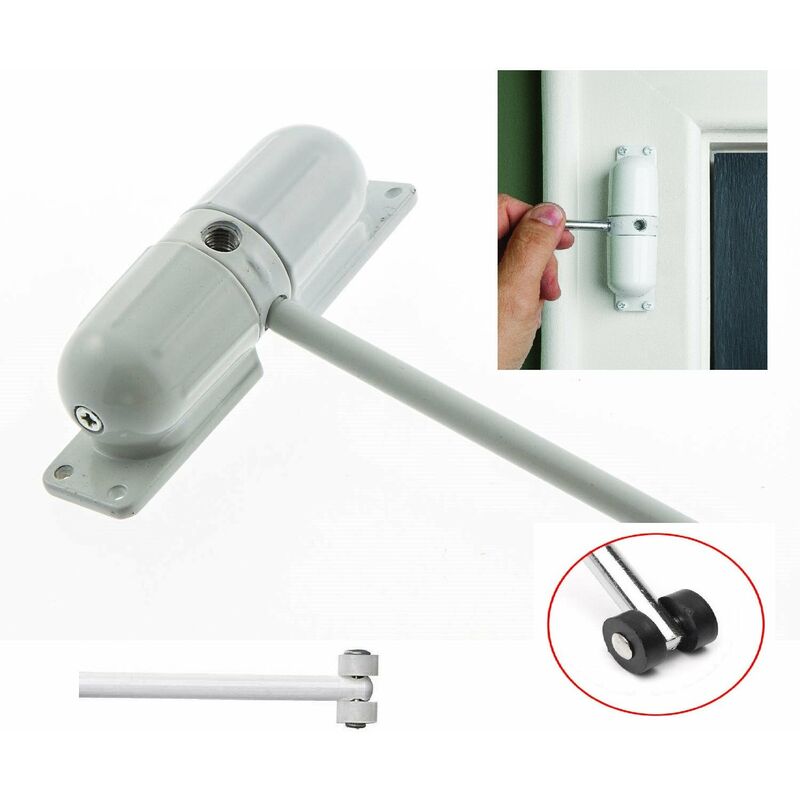 foto del prodotto chiusura a molla per porte bianco .