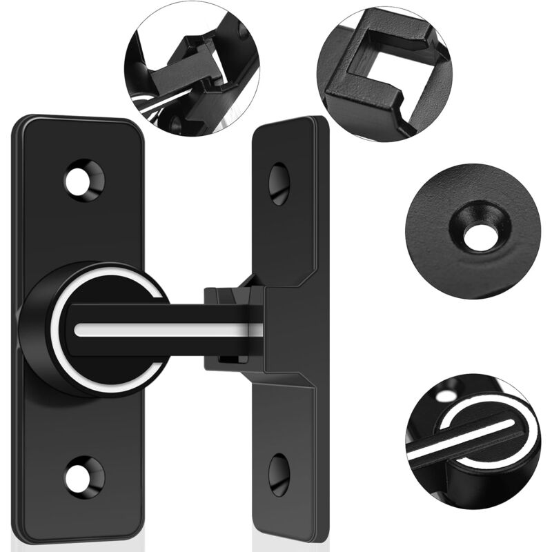 foto del prodotto chiusura a scatto luminosa per porta scorrevole per uso interno, chiusura a scatto girevole a 180 , chiusura a scatto antifurto con fibbia a gancio,