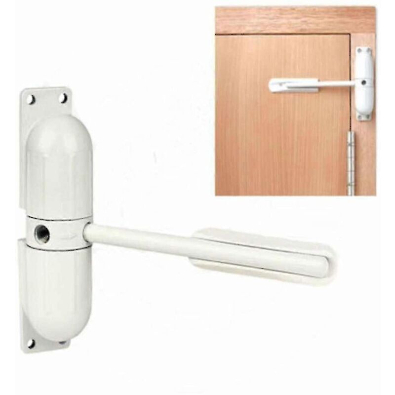 foto del prodotto chiusura automatica regolabile in superficie in lega di zinco bianca da 20 a 70 kg - bebusingoto