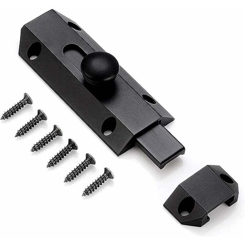 foto del prodotto chiusura di sicurezza con bullone in puro ottone spesso, chiusura per cancello resistente, nera