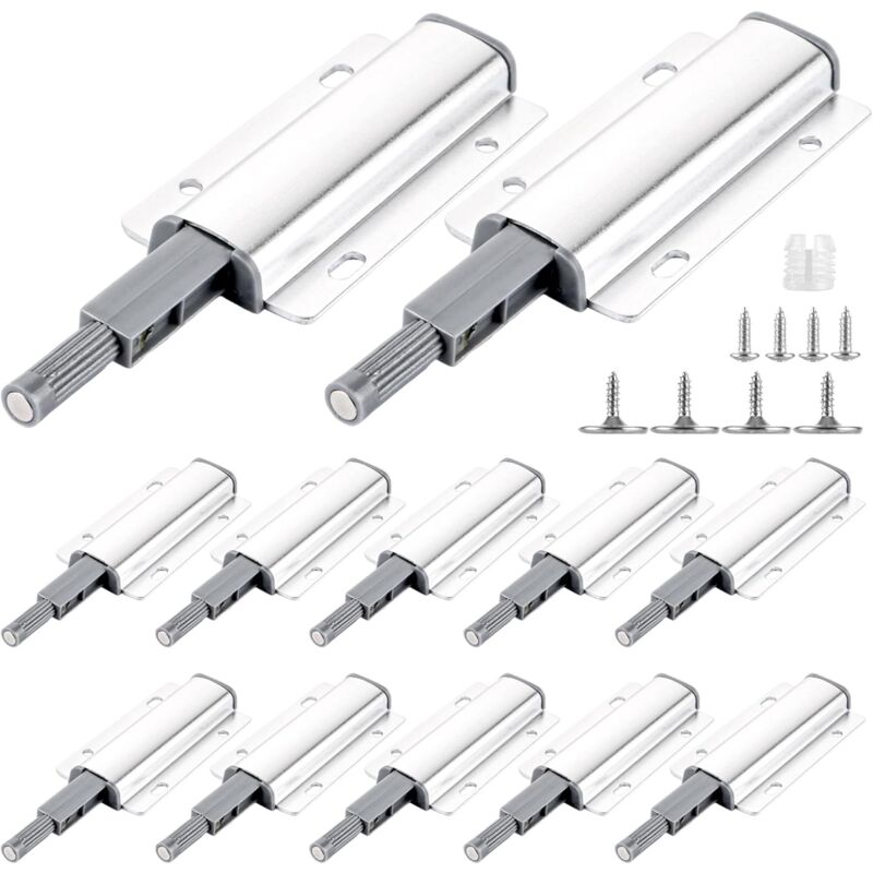 foto del prodotto chiusura magnetica a pressione per porta dell armadio, 12 pezzi, chiusura magnetica in alluminio, sistema di chiusura dell armadio, sistema di