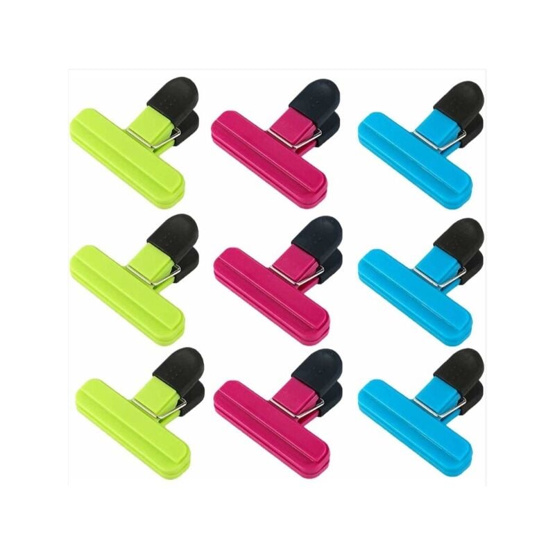 foto del prodotto chiusura per sacchetti alimentari, 9 pezzi di clip in plastica per alimenti, per sacchetti aperti sacchetti per caff , clip per sacchetti per cucina,