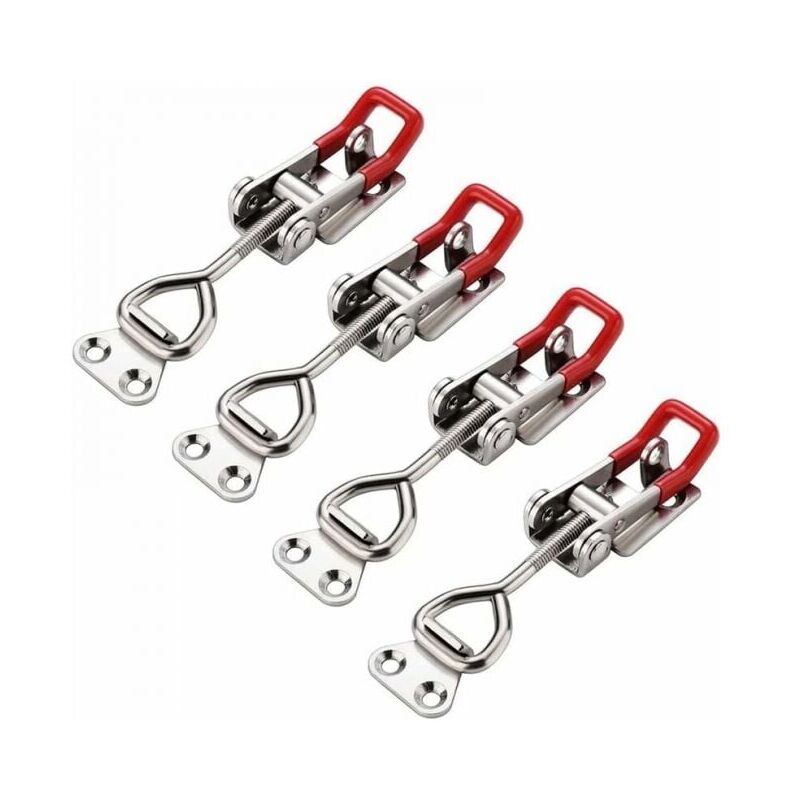 foto del prodotto chiusure a levetta regolabili, chiusura a levetta gh-4001, chiusura a scatola, chiusura a leva a levetta regolabile, 4 pezzi di chiusure a levetta,