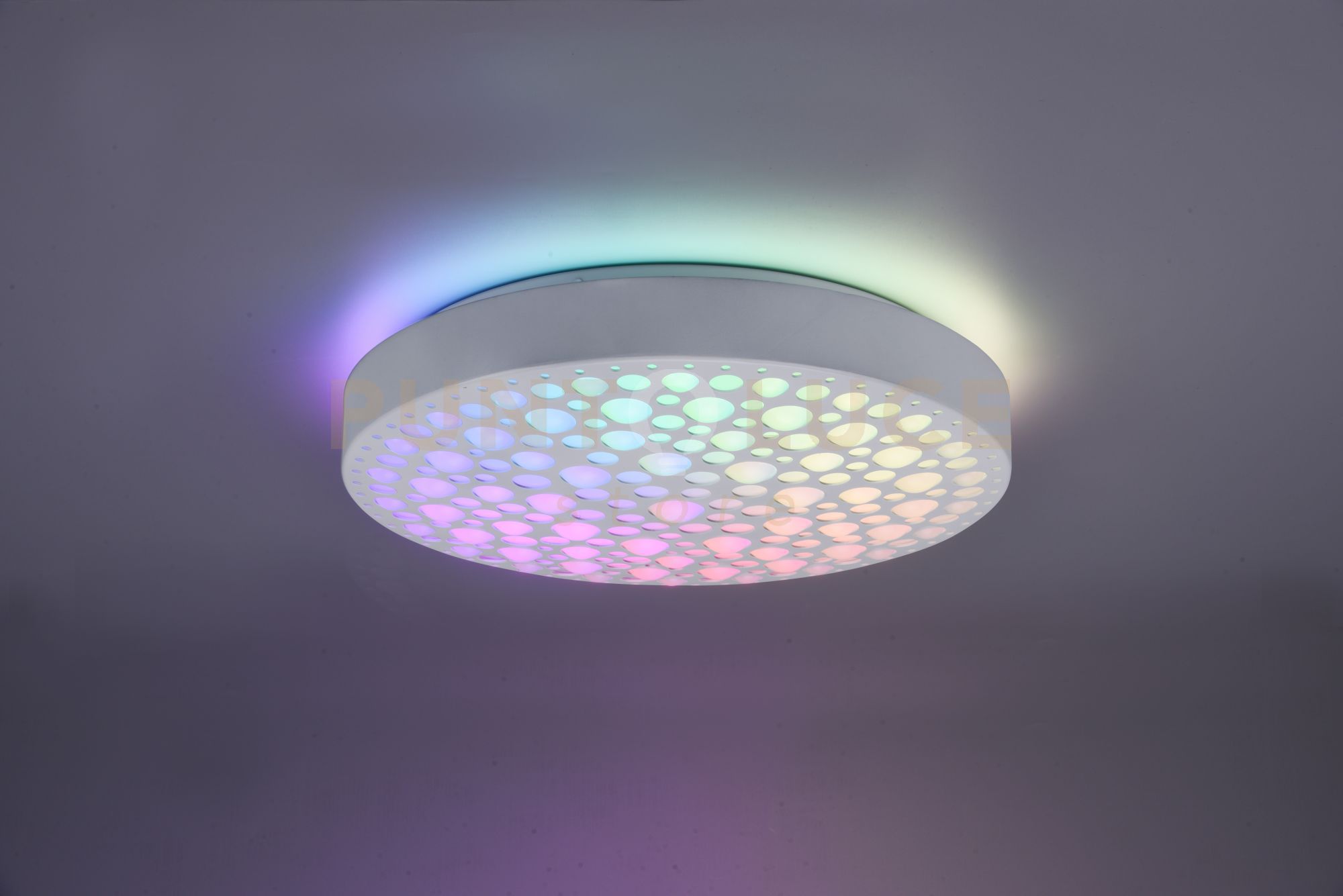 foto del prodotto chizu plafoniera led 22w 2500lm, 2700 6000k rotonda bianca effetto cerchi anche rgb con telecomando multifunzione d. 40cm dimmerabile