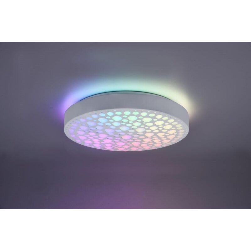 foto del prodotto chizu plafoniera led rotonda bianca effetto cerchi anche rgb con telecomando multifunzione d. 40cm