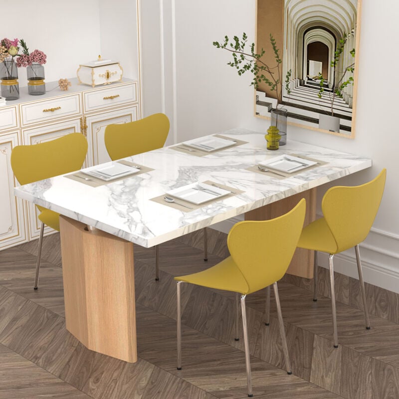 foto del prodotto chleby 4 sedie sala da pranzo moderne, da cucina con gambe in metallo, in polipropilene senza braccia di design per il massimo comfort, adatte per