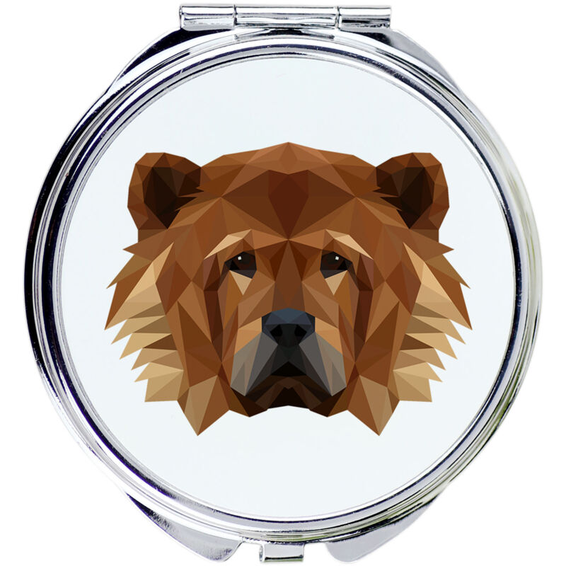 foto del prodotto chow chow specchio con foto e scritta geometrica di art dog