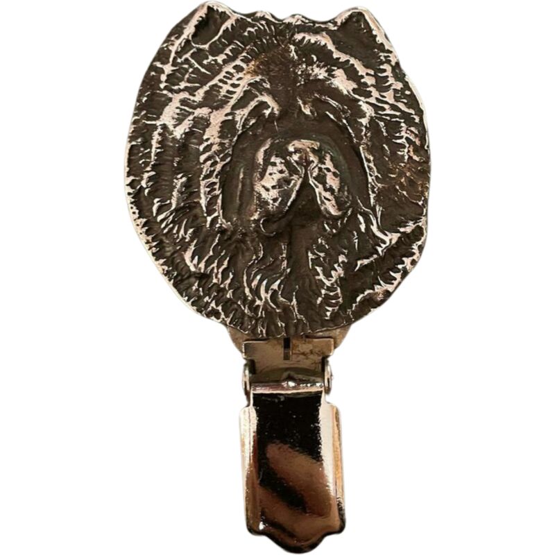 foto del prodotto chow chow - spilla con clip, porta numero di partenza, regalo per una mostra canina di art-dog