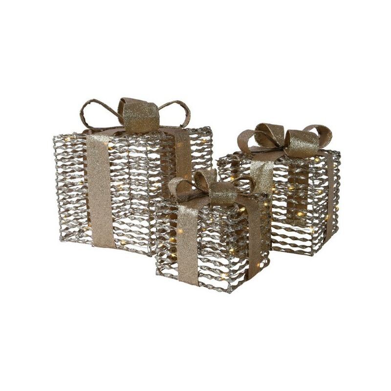foto del prodotto christmas decoration set 3 pacchi luminosi oro