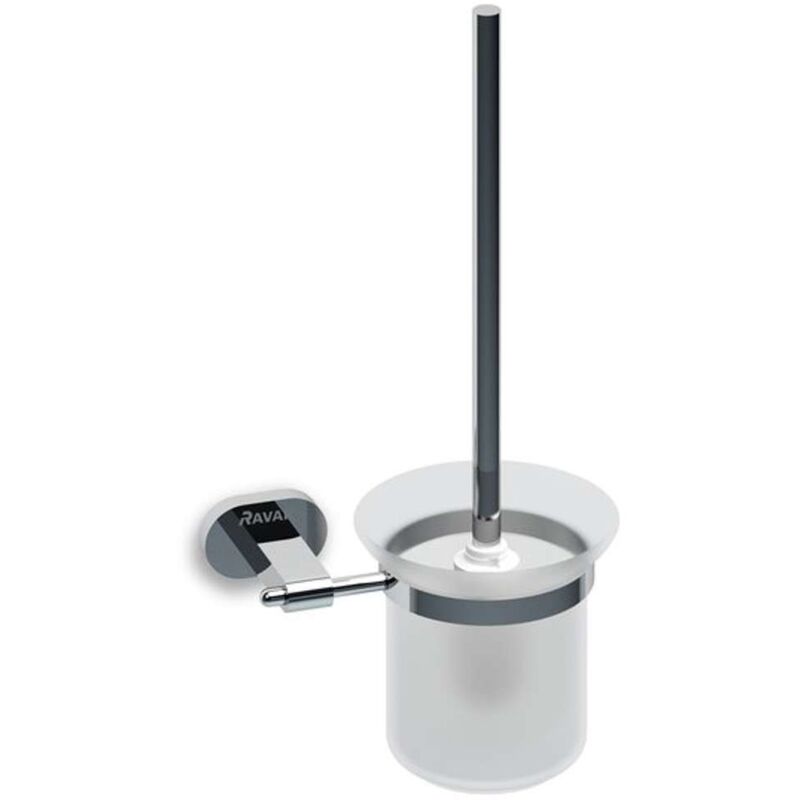 foto del prodotto chrome supporto con contenitore e scopino, cromo vetro x07p196 ravak