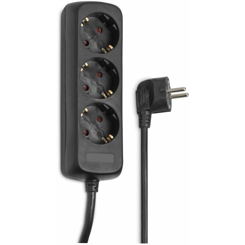 foto del prodotto ciabatta elettrica 3 posti con sicurezza bimbi, 5 m, colore nero - hama