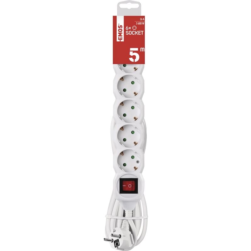 foto del prodotto ciabatta elettrica 6x 5 metri 5 metri emos
