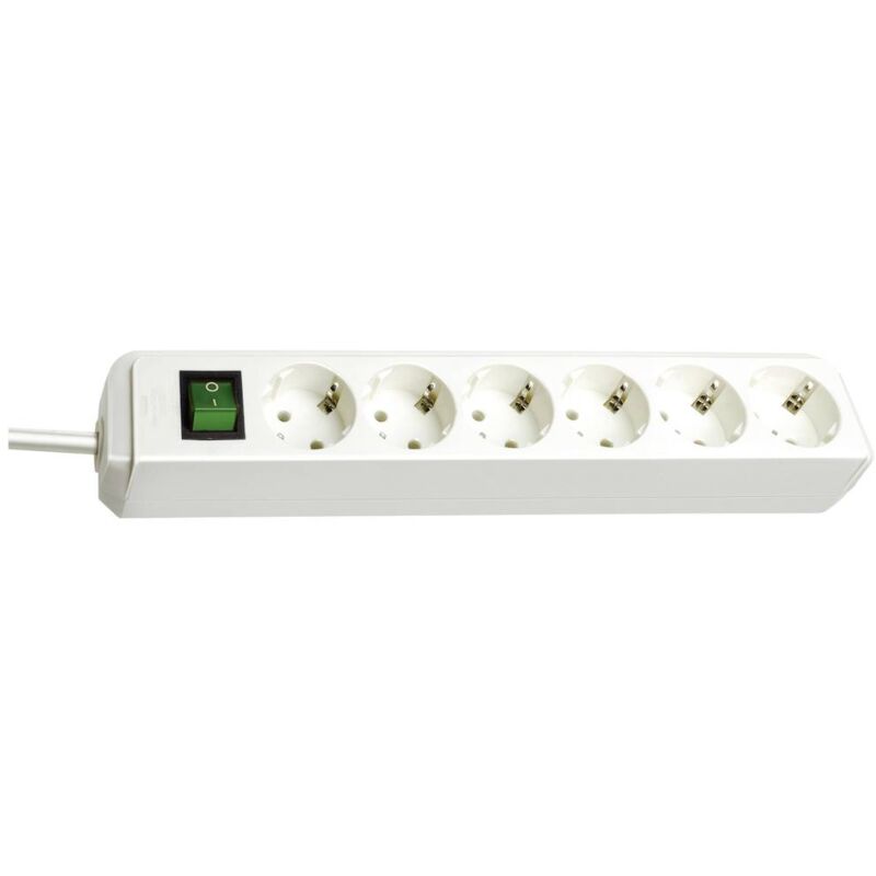 foto del prodotto ciabatta elettrica eco line con 6 prese cavo da 1,5 m, interruttore blanco brennenstuhl