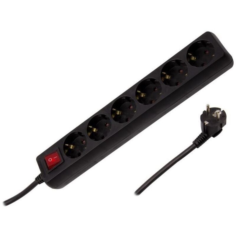 foto del prodotto ciabatta multipla 6 prese tipo f schuko 3m nero