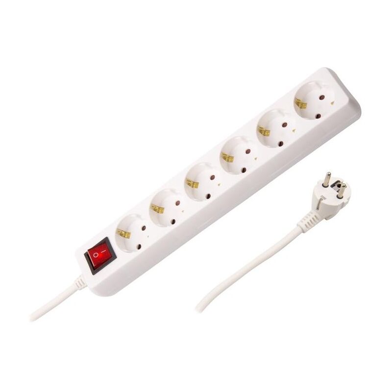 foto del prodotto ciabatta multipla 6 prese tipo f schuko 5m bianco