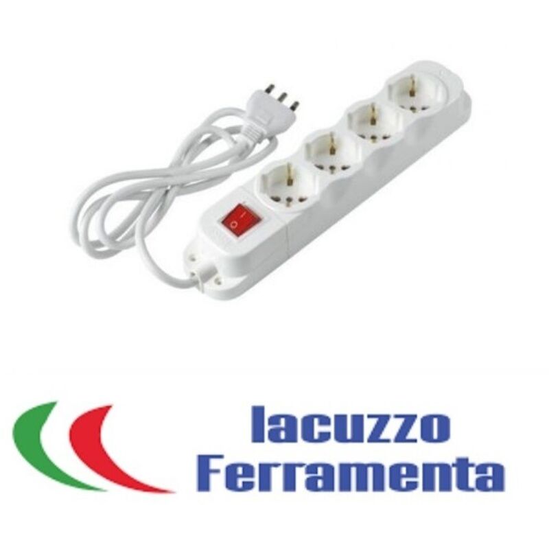 foto del prodotto ciabatta multipresa presa schuko 4 posti con interruttore cavo mt 1,5