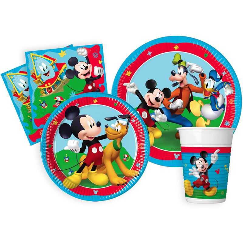 immagine 0 del prodotto ciao kit party tavola disney mickey rock the house per 24 persone 112 pezzi 24 piatti 23cm, 24 piatti 20cm, 24 bicchieri 200ml, 40 tovaglioli