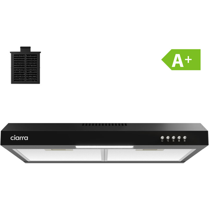 foto del prodotto ciarra cappa a cappuccio incasso 60 cm a 3 velocit 220 m h nera cd6903db