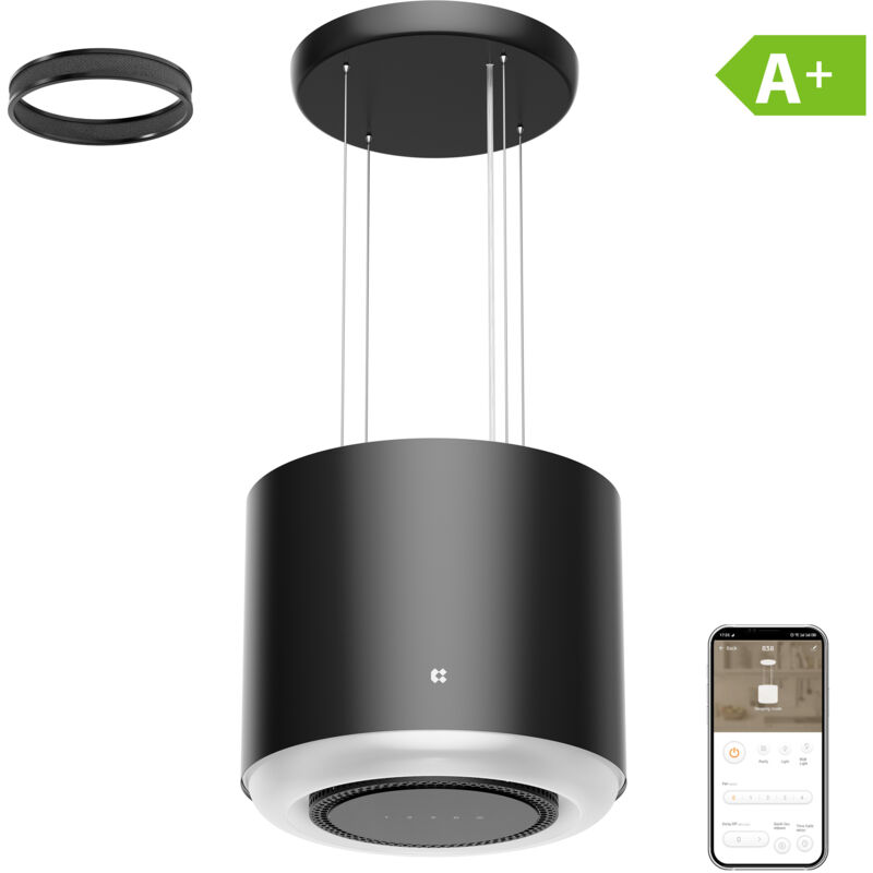 foto del prodotto ciarra cappa ad isola a 550 m h wifi app touchu controllo booster 4 velocit di circolazione dell aria nero cd4838b