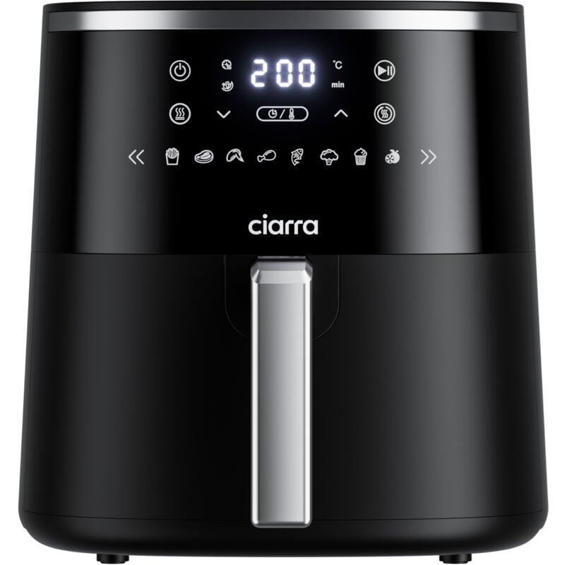 foto del prodotto ciarra friggitrice ad aria 5l 1500w 8 programmi preimpostati temperatura regolabile controllo touch cdaf1a nero