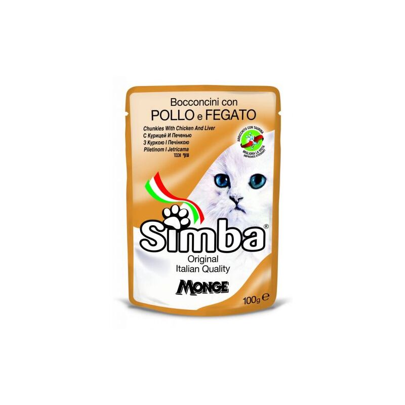 foto del prodotto cibo gatto monge simba 100 g pollo e fegato 24 pz
