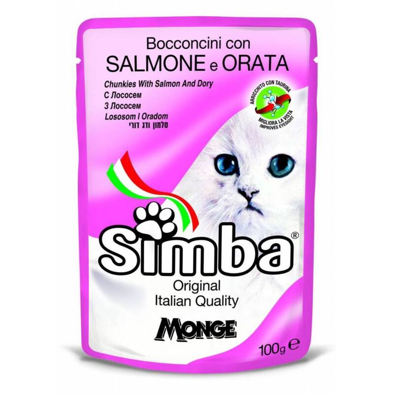 foto del prodotto cibo gatto monge simba 100 g salmone e orata - 24 pezzi